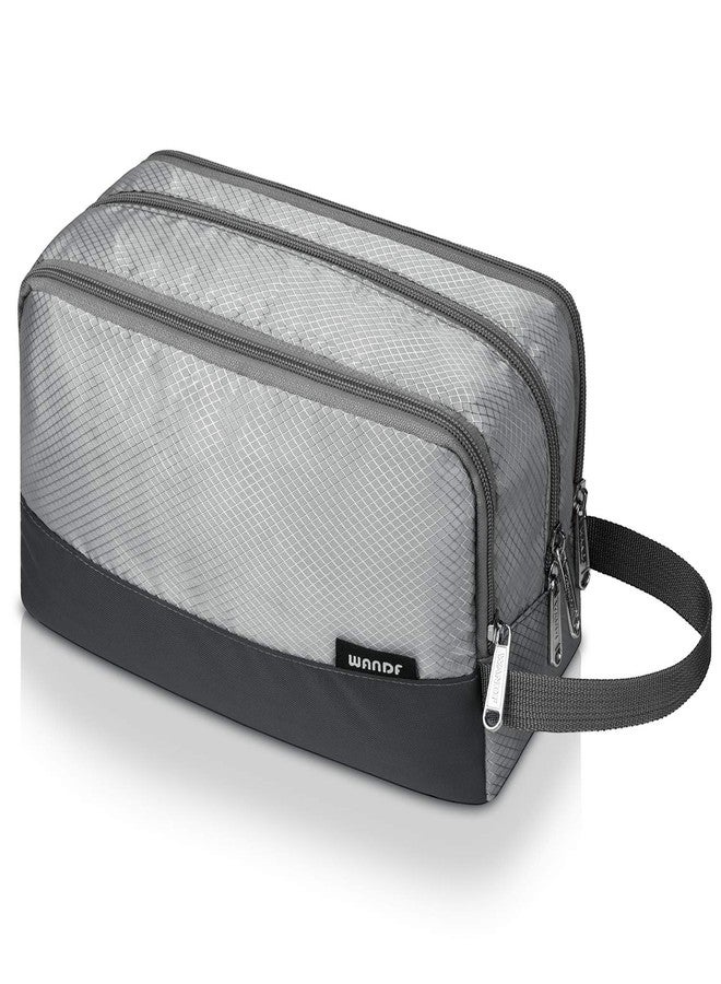 WANDF Toiletry Bag for Men Hanging Dopp Kit Water Resistant Shaving Bag Small Toiletry Bag for Traveling (Grey) - Image 1